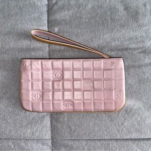Authentic Chanel Wristlet Light Lavender Leather